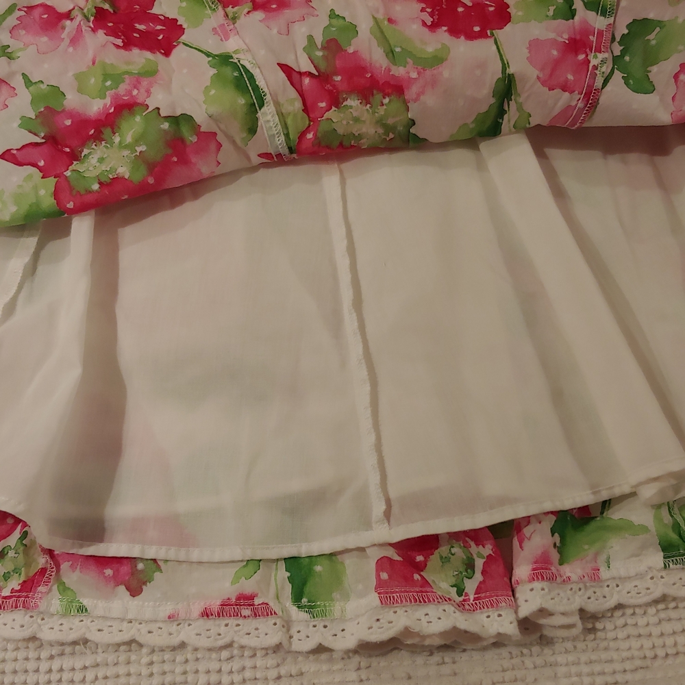 Dressbarn Floral Skirt - Pink and Green Size 6 - Picture 4 of 5